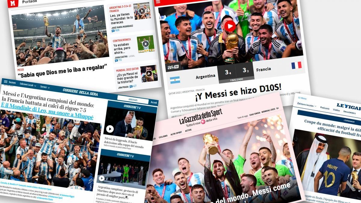 Los diarios del mundo celebran el Mundial de la Argentina (y Messi)