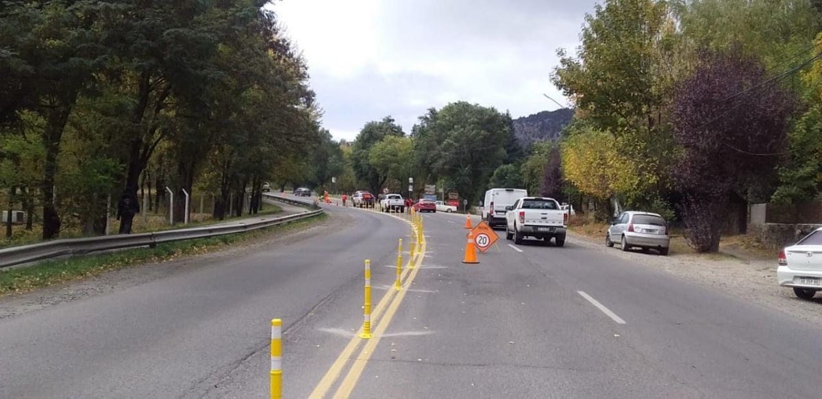 Volvieron a colocar los divisores de carril en la cuesta de los andes