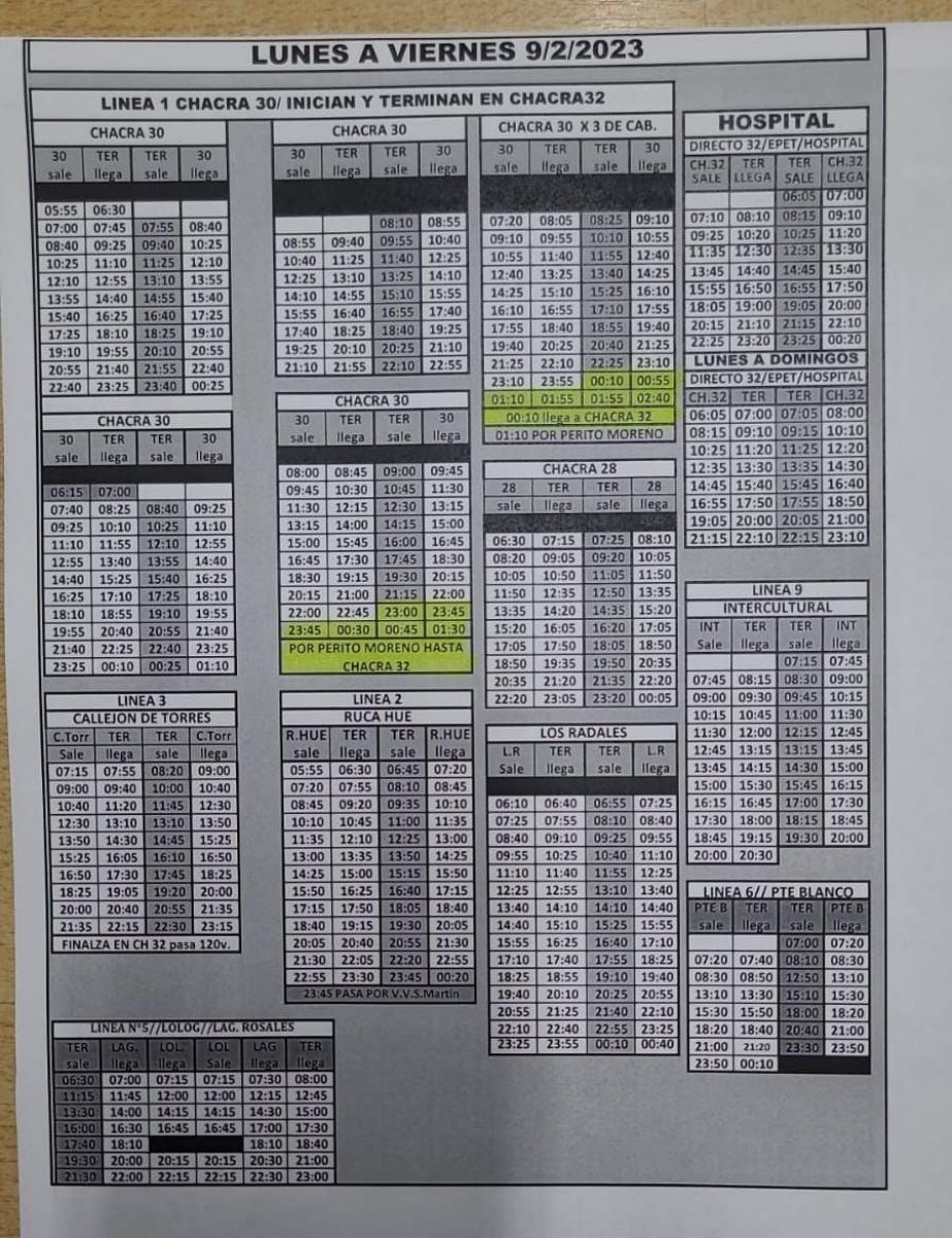 Comunican los nuevos horarios de Expreso Los Andes La Monta a